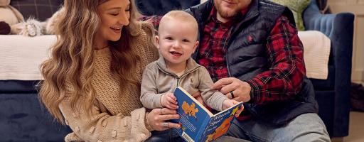 Baby KJ, who received the first personalized CRISPR gene editing therapy, with his parents.