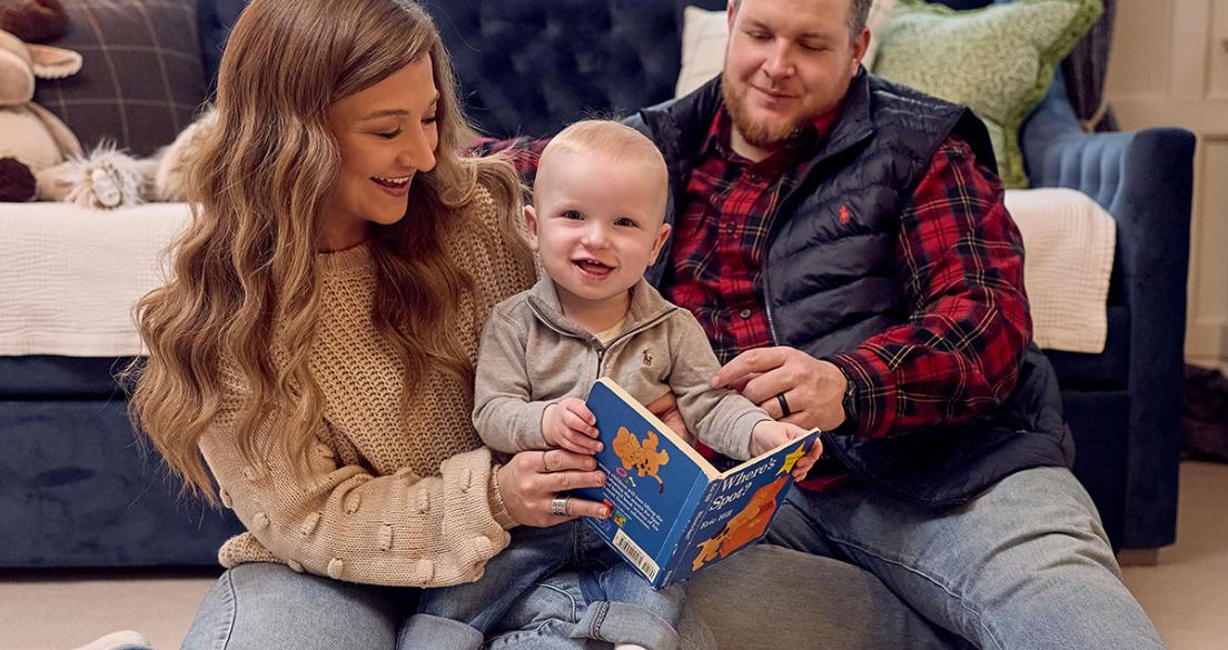 Baby KJ, who received the first personalized CRISPR gene editing therapy, with his parents.
