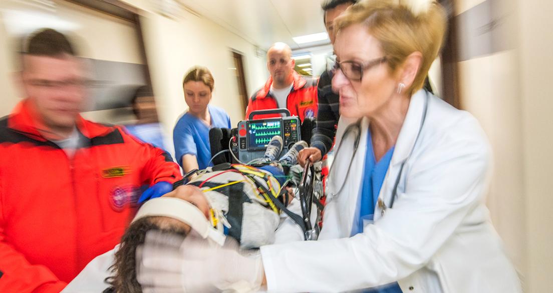 Blurred emergency in hospital